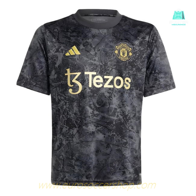 2023-2024 Man Utd Pre-Match Shirt (Black) - Kids