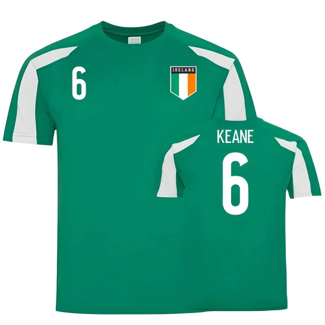 Ireland Sports Training Jersey (Roy Keane 6) Worldcup Euro