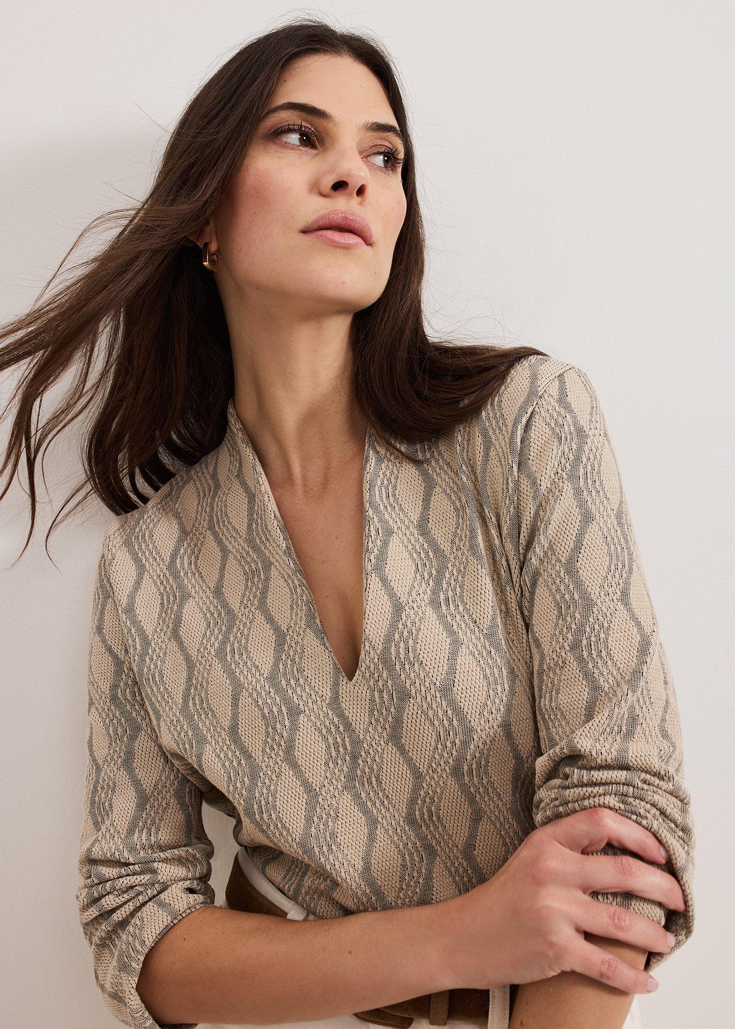 Rena V Neck Textured Top