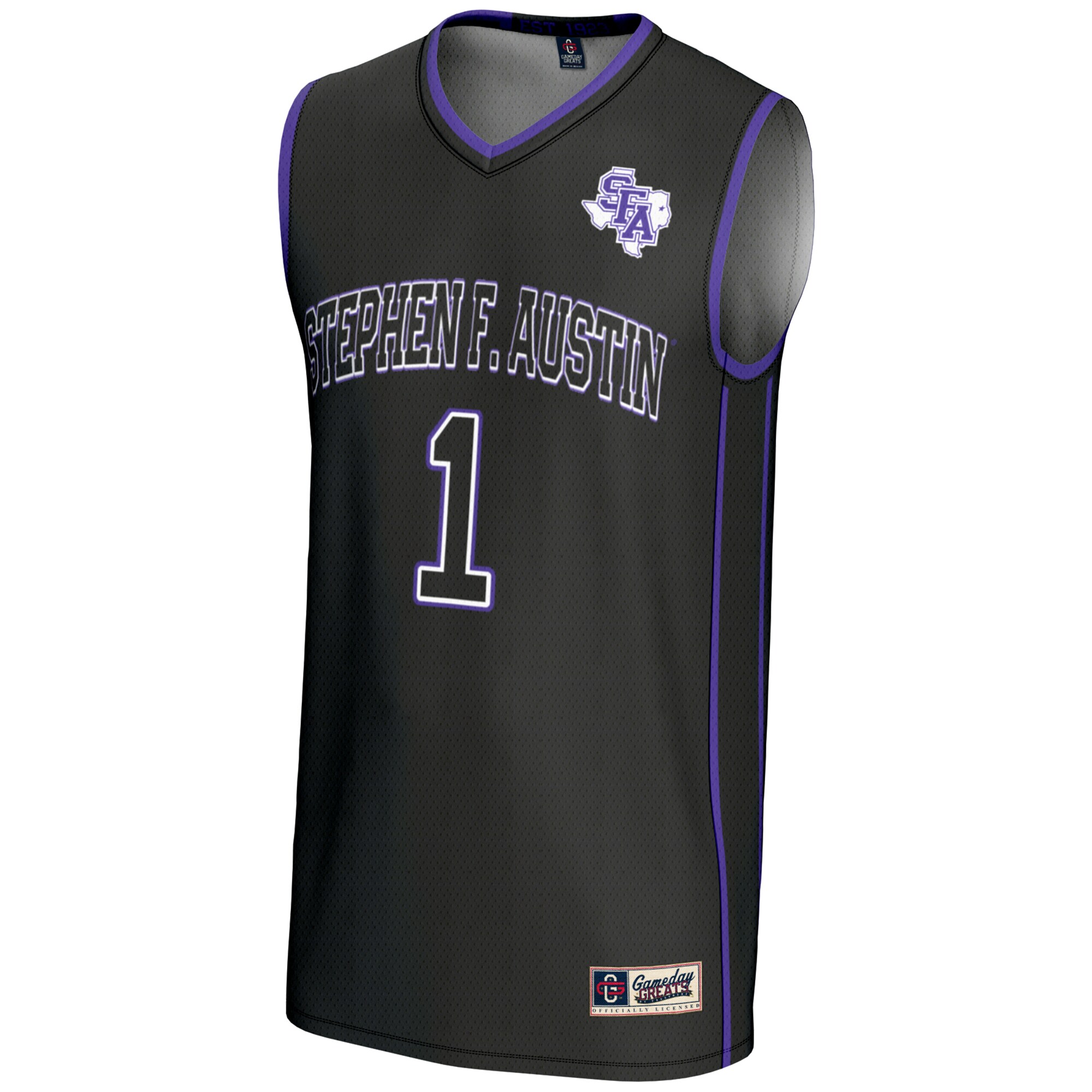 [DDG] Stephen F #1 Austin Lumberjacks GameDay Greats Unisex #1 Basketball Jersey - Black