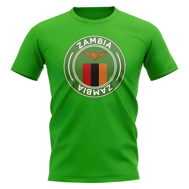 Limited-Edition Premium-Quality Zambia Football Badge T-Shirt (Green)