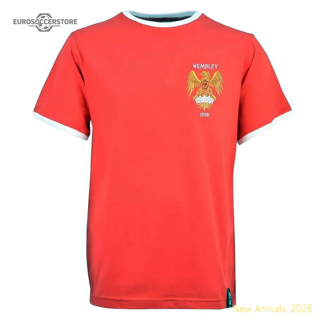 Manchester Reds Classic 1958 12th Man T-Shirt - RedWhite Ringer