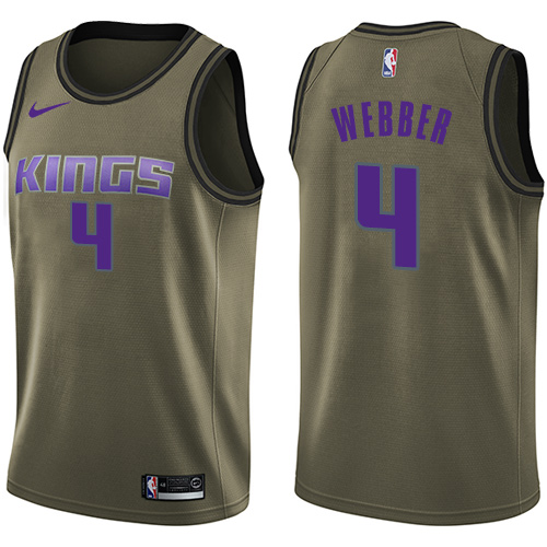 Kings #4 Chris Webber Premium 2024 Icon NBA Jersey - Green Swingman