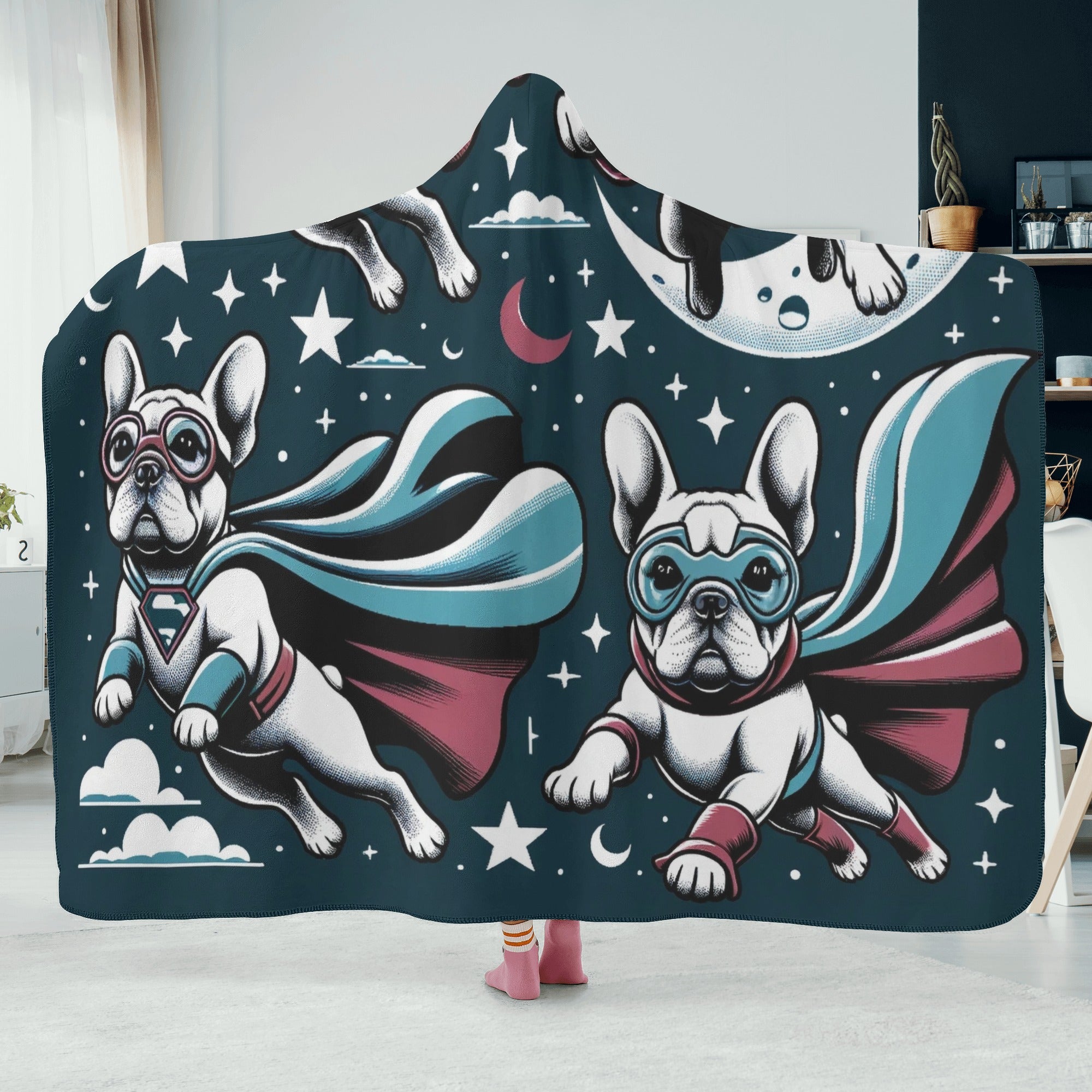 Harry - French Bulldog Themed Hooded Blanket For Frenchie Fans