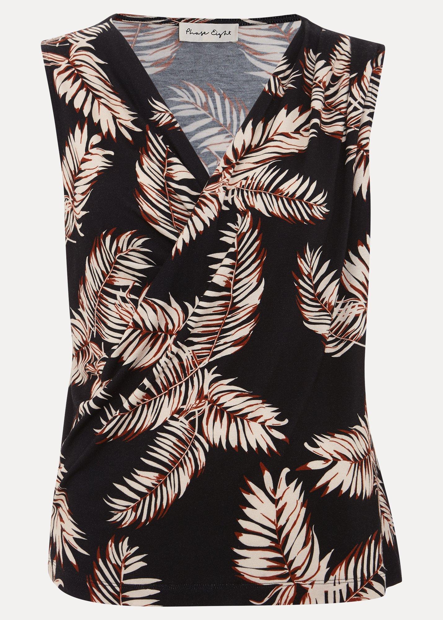 Sutton Printed Draped Top