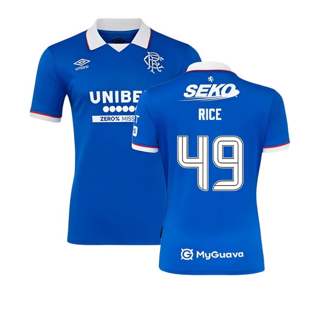 Top Grade 2025-2026 Rangers Home Home Rice 49 With Modern Design -