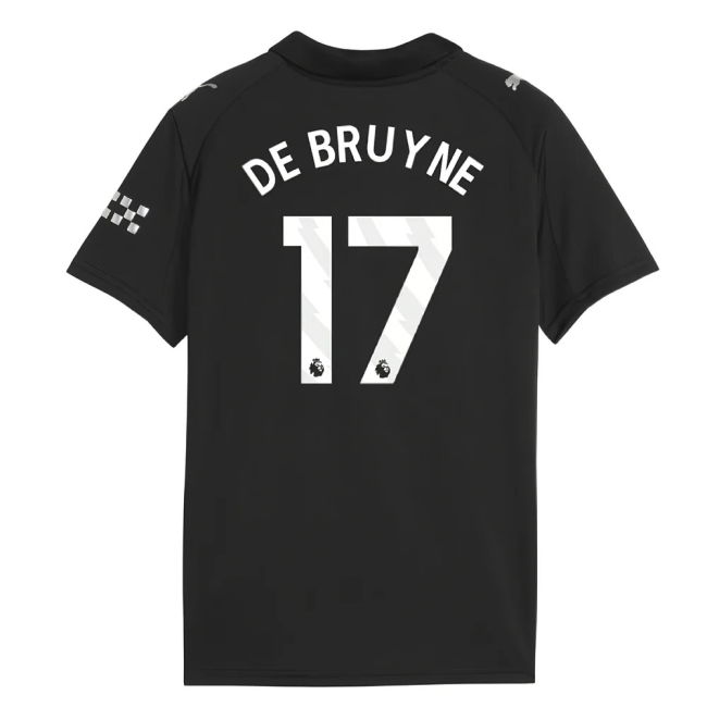 Football Man City Away Shirt Kids De Bruyne #17 Match Quality Enth...