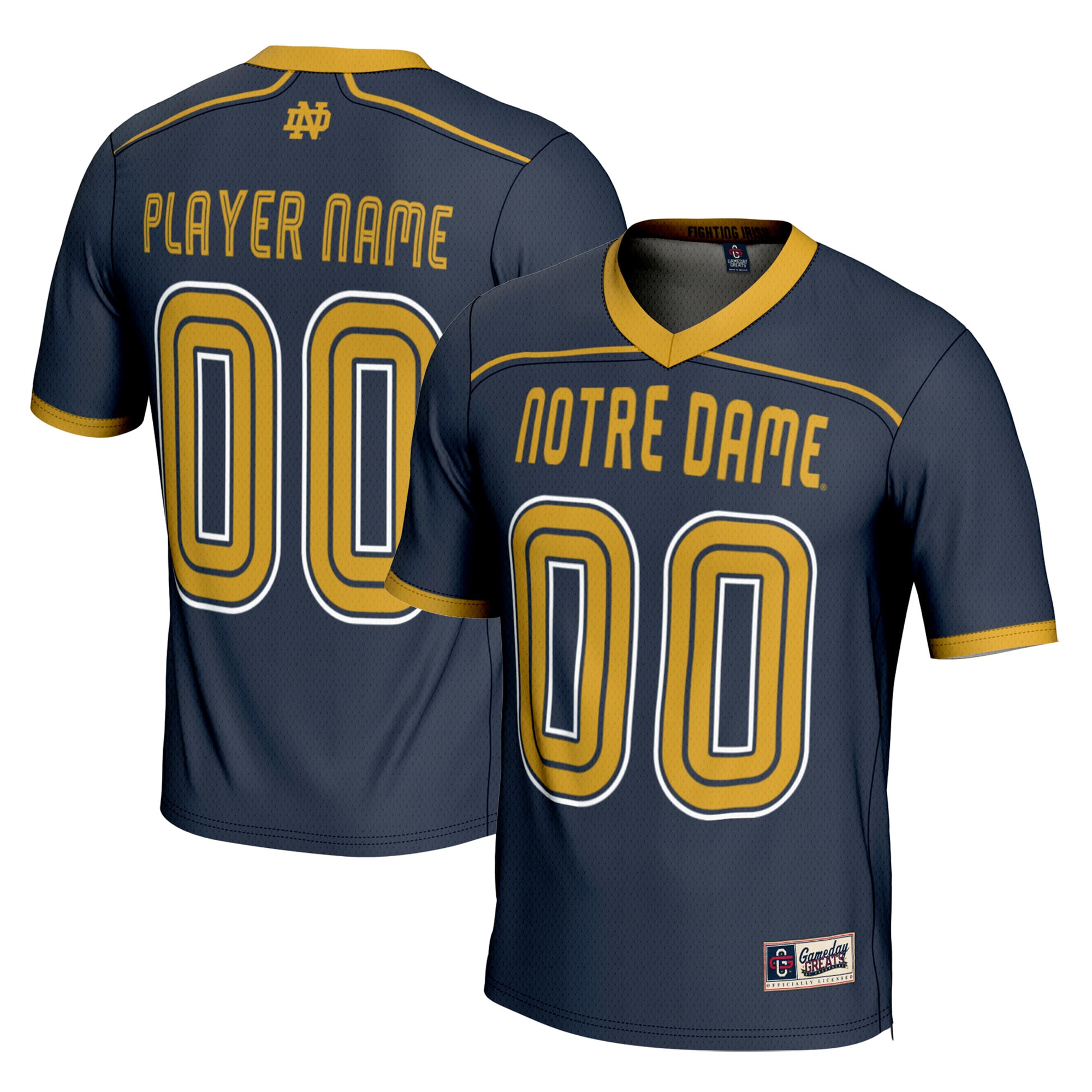 [NJP] Notre Dame Fighting Irish GameDay Greats Men's Lacrosse NIL Lightweight Jersey - Navy
