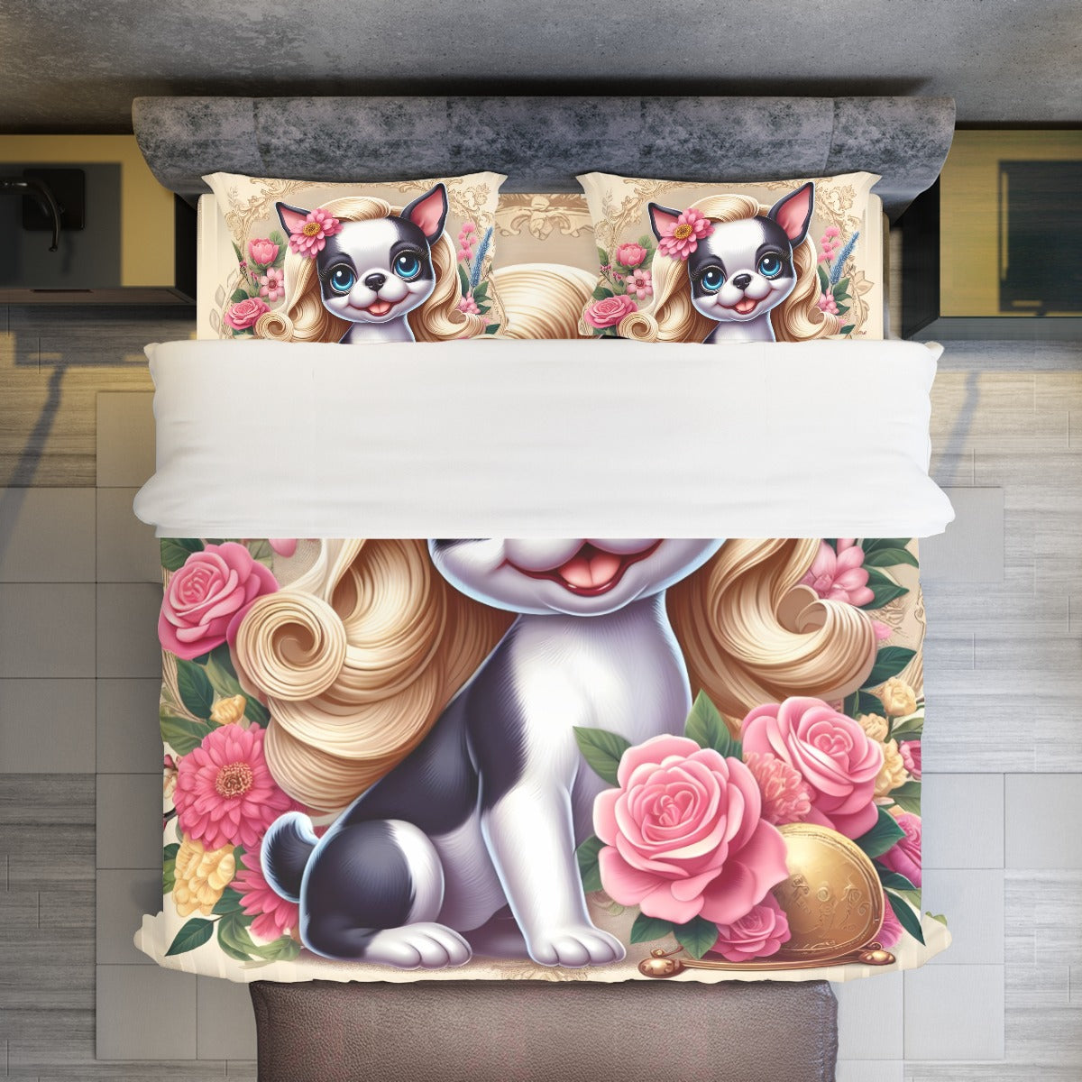 Cozy Rocko- Duvet Cover Set For Boston Terrier Lovers as a Gift