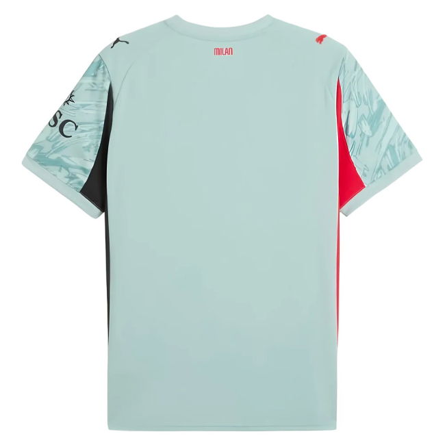 AC Milan 2025-2026 Home Soccer Jersey (Modern Mint) | Replica