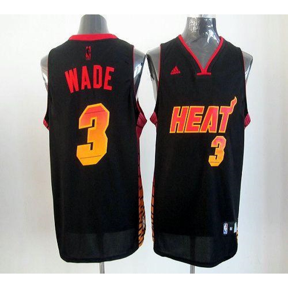 Heat #3 Dwyane Wade Black Stitched NBA Vibe Jersey