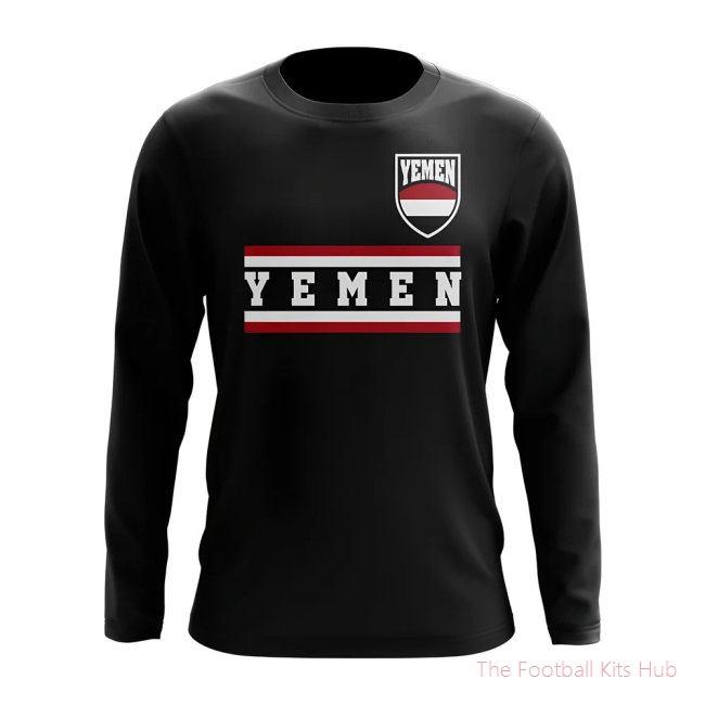 Yemen Core Football Country Long Sleeve T-Shirt (Black)