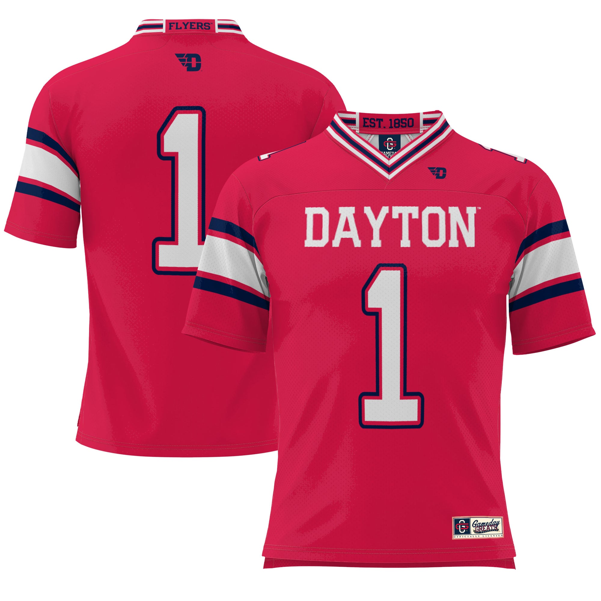 #1 Dayton Flyers GameDay Greats Youth Endzone Football Jersey - Red