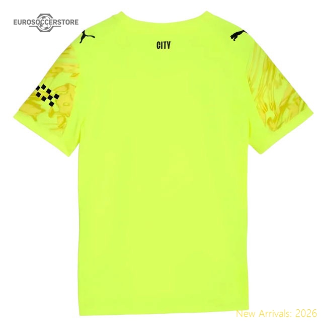 2025-2026 Man City Goalkeeper Third Choice Kit Yellow - Kids