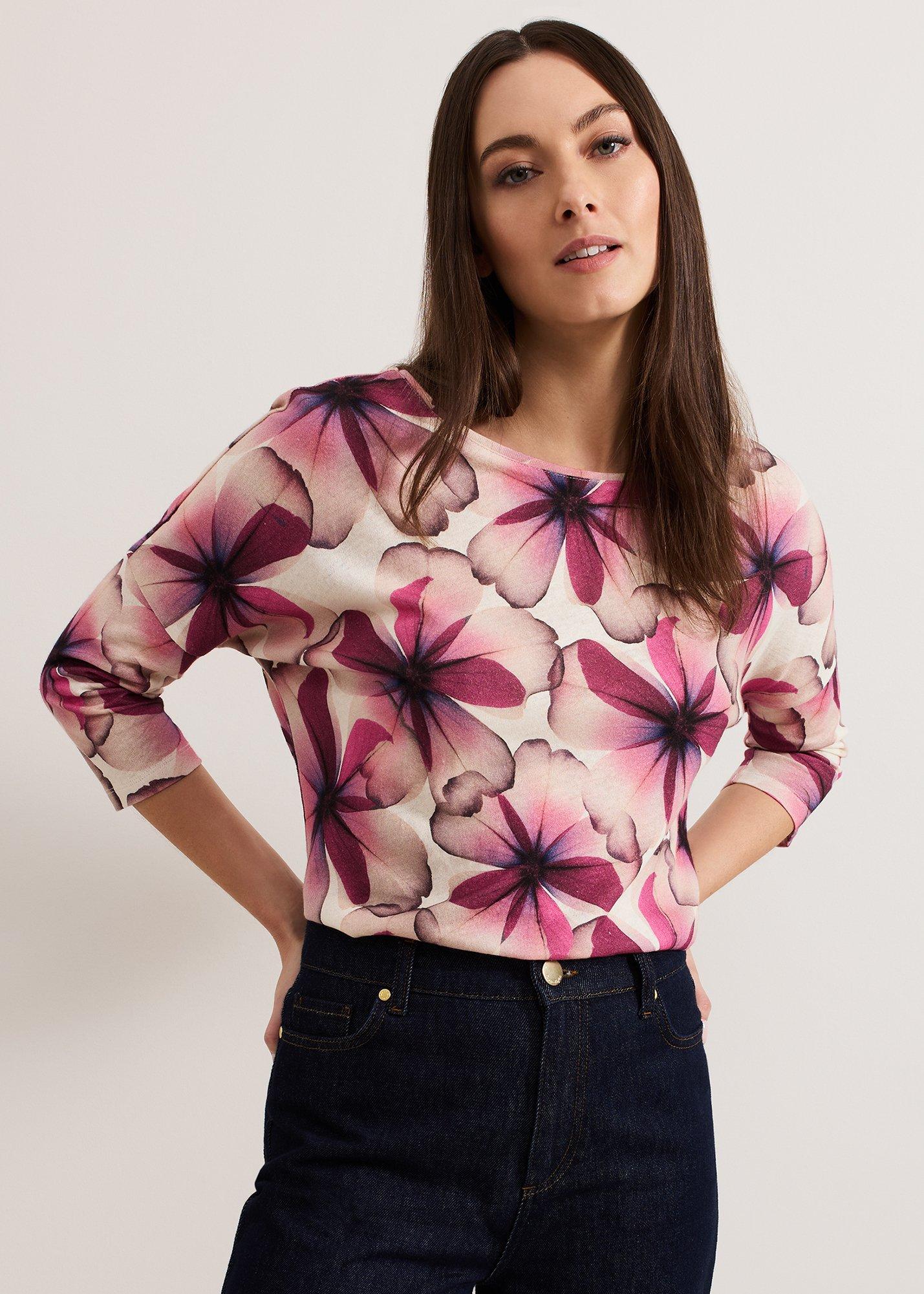 Nori Petal Print Linen Top