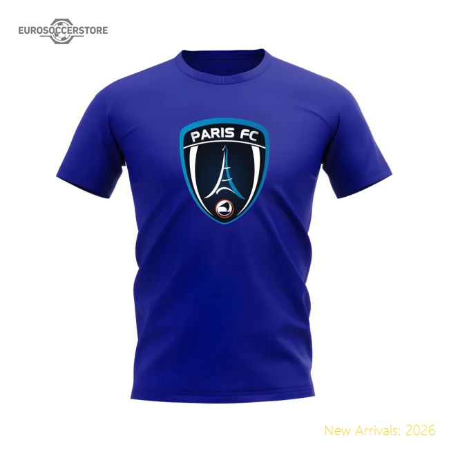 Club Teams,Paris Fc Paris Badge T-Shirt (Royal Blue) Football Supporter Shirt