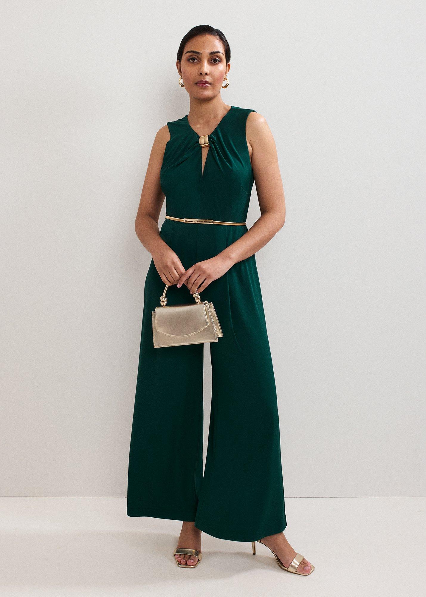 Petite Alinda Jersey Gold Trim Jumpsuit