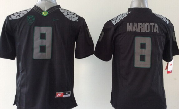 Men's None #8 Marcus Mariota Black 2014 game jersey stitched Jersey