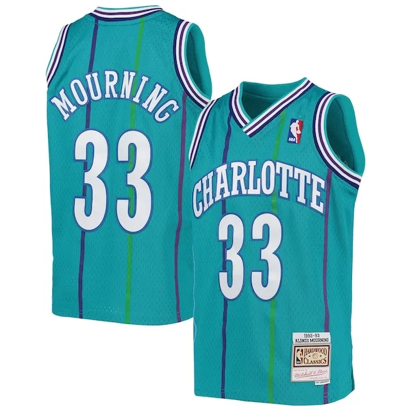 Official Alonzo Mourning CHA NBA Jersey - Team Colors - Fan Favorite