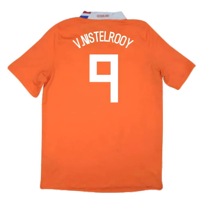 Holland 2008-10 Home Shirt ((Excellent) M) (V.Nistelrooy 9)