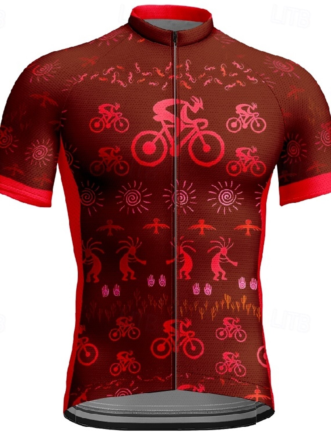 Men's Cycling Jersey Graphic Short Sleeve Bike Tee Tshirt with 3 Rear