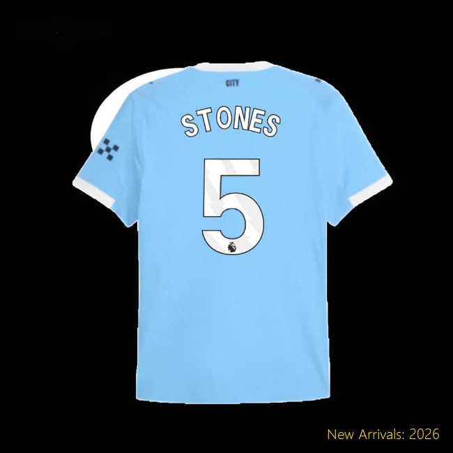 2025-2026 Man City Authentic Home Official Jersey Stones 5