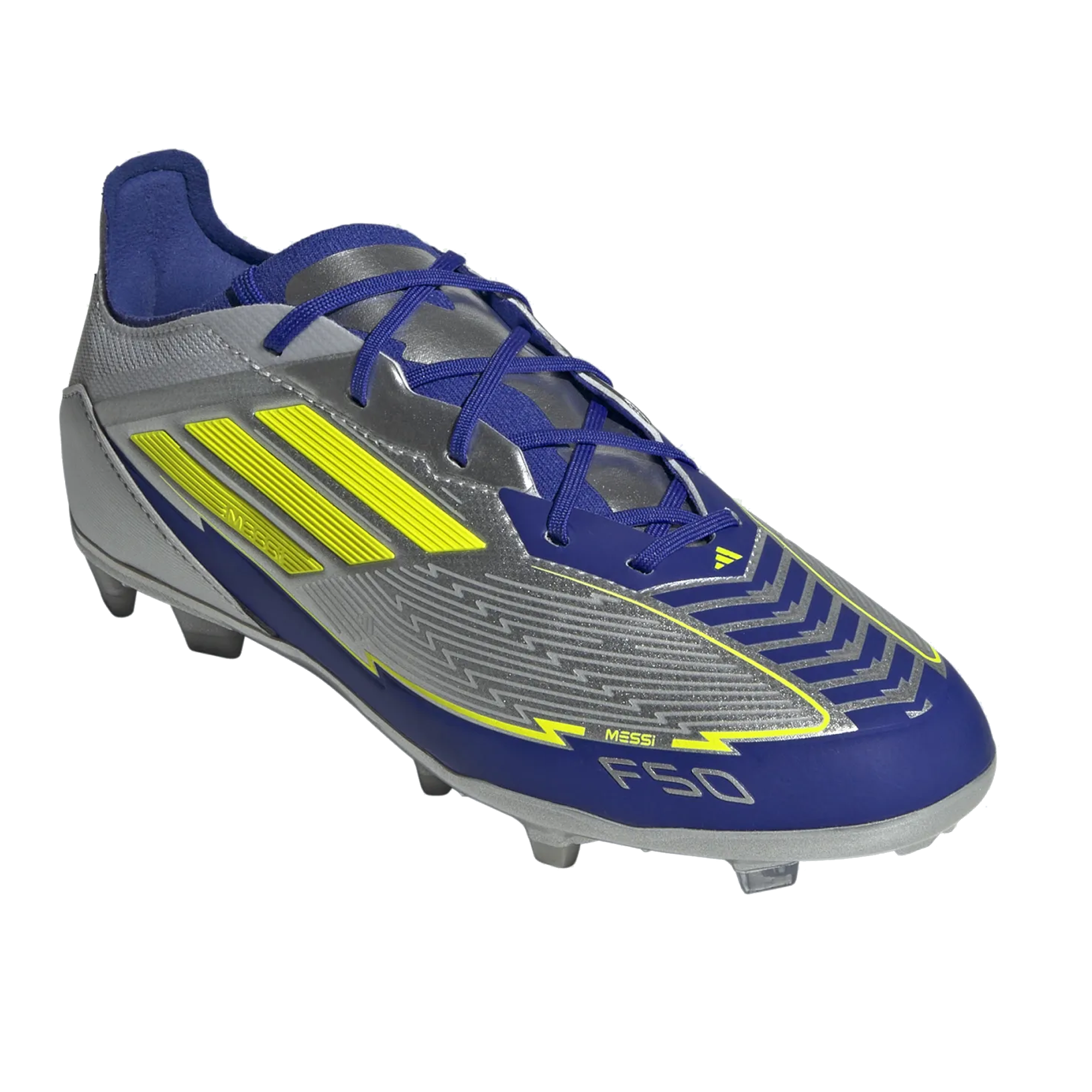 Buy Messi adidas Jr. F50 Elite FG Soccer Cleats Silver Metallic Lucid Blue
