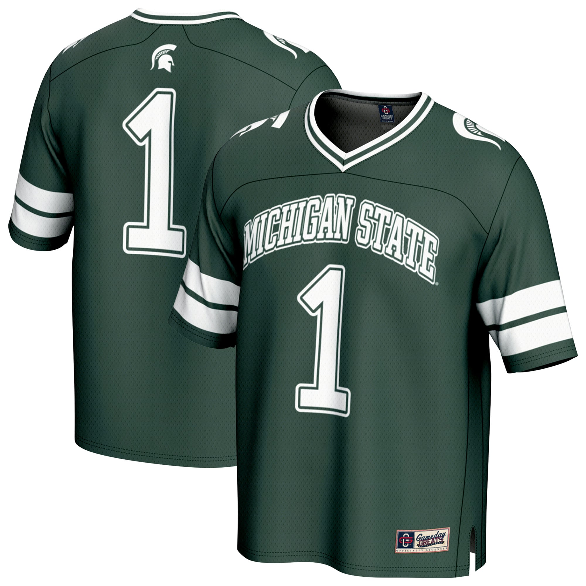 Unisex #1 Green Michigan State Spartans Lightweight Collegiate Football Fashion Jersey