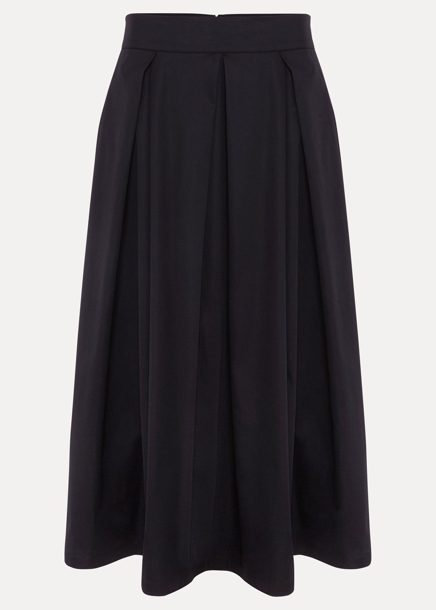 Petite Trinity Black Midi Skirt