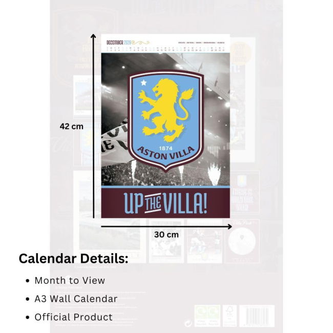 Aston Villa Club Team Fan Shirt - Adults Version (Calendar 2026)
