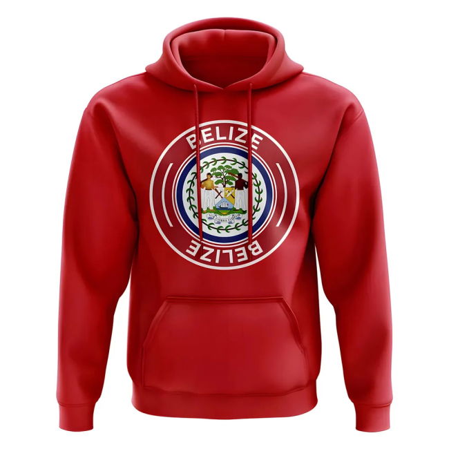 Aero-Dynamic Belize Football Badge Hoodie (Red) Match-Ready