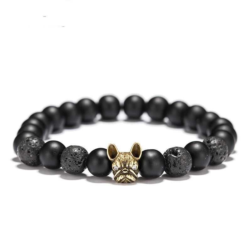 French Bulldog French Bulldog Bracelet Onyx Lava Stone Comfy Pet Product