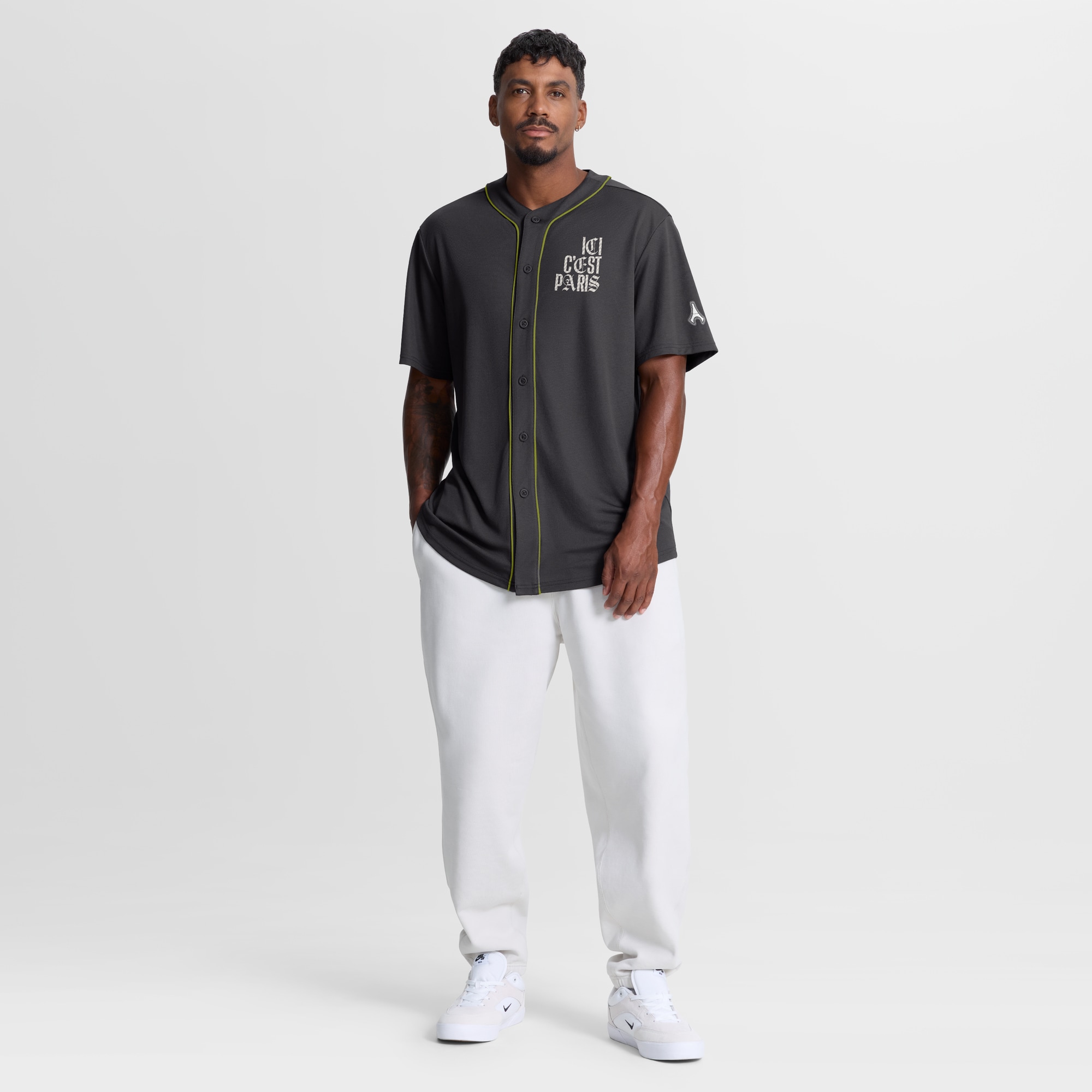 [SJH] Paris Saint-Germain Oversized Baseball Jersey - Charcoal