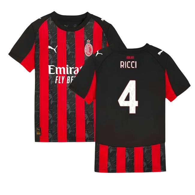 Authentic 2025-2026 Ac Milan Home With Modern Design - Easy Care
