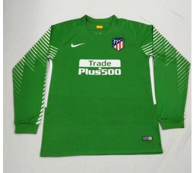 Atletico Madrid Goalkeeper 201718 Green LS Soccer Jersey Shirt -