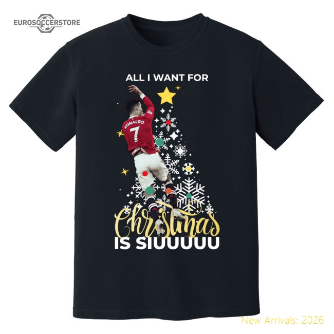 Cristiano Ronaldo Christmas T-Shirt (Black)