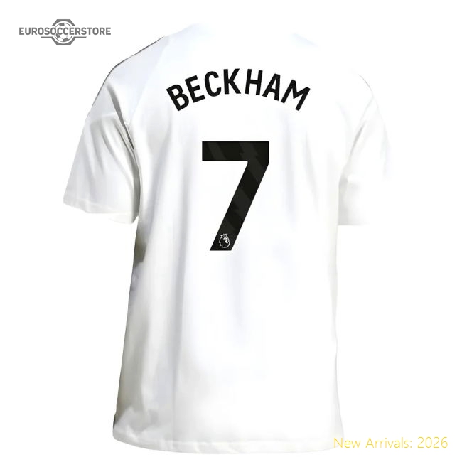 2025-2026 Man Utd Training Tee (White) (Beckham 7) Fan Edition