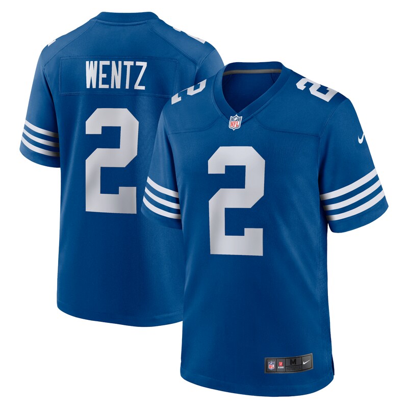 None Mens Nike Carson Wentz Royal IND Colts Championship Official J...