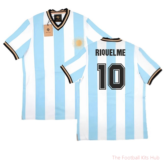 False Nein Argentina Home Vintage Shirt (RIQUELME 10)
