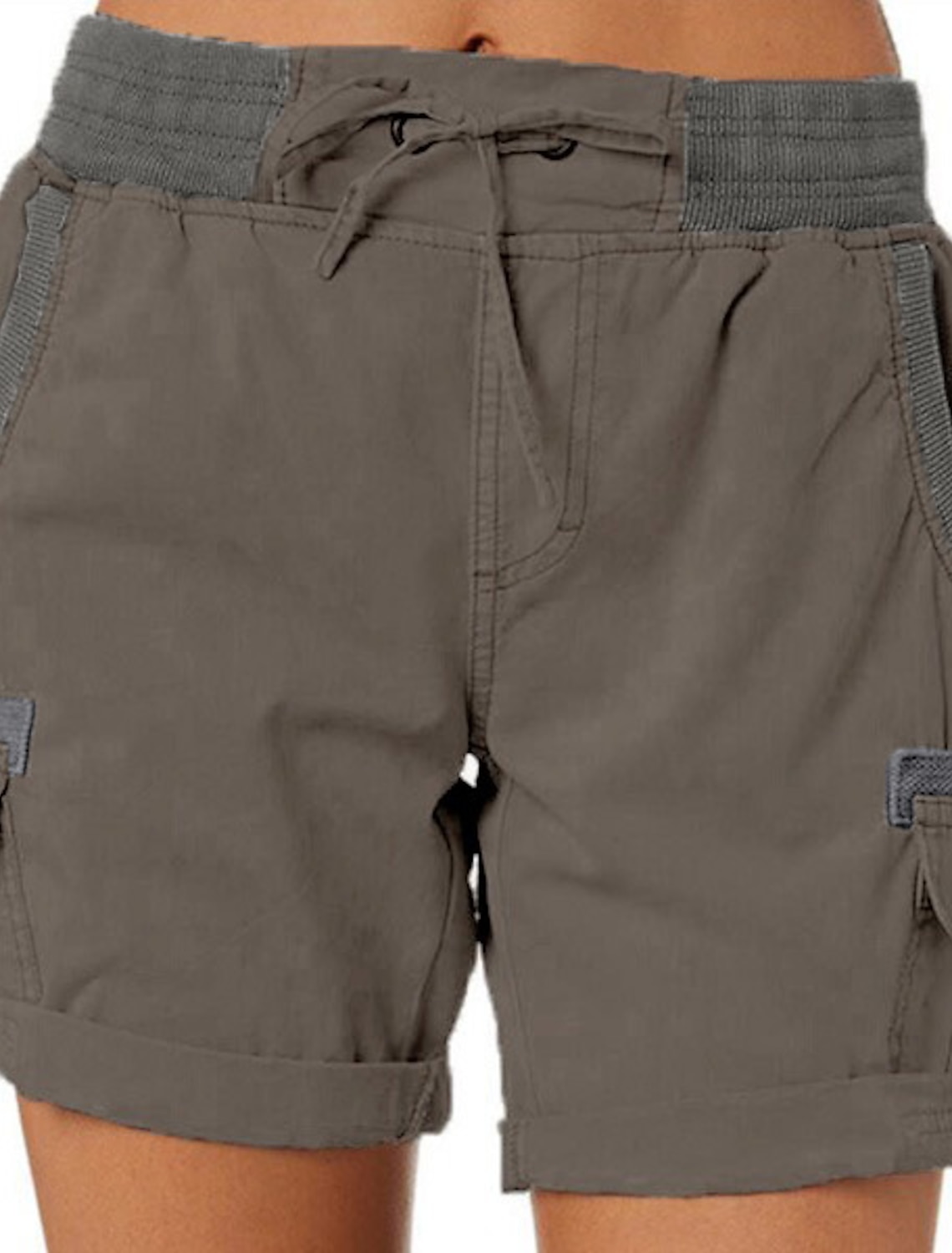 Women's Bermuda shorts Drawstring Elastic Waist Ripstop Quick Dry Multi Pockets Blue Light Blue Dark Khaki grey blue Summer Spring
