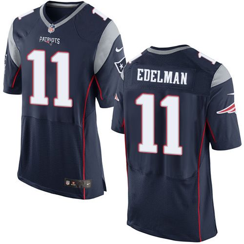 Official NFL NE Patriots #11 Julian Edelman Navy Elite Jersey