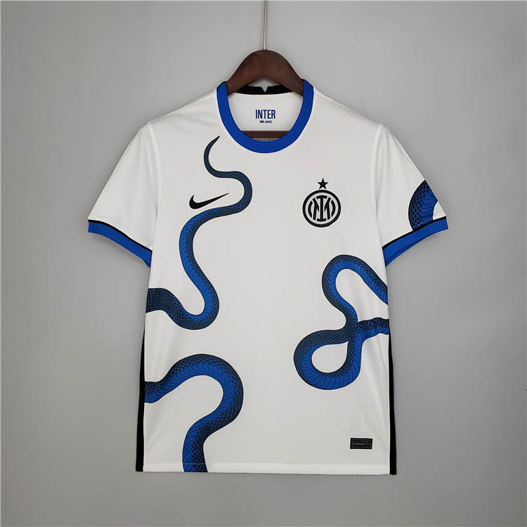 Comfort Fit Inter Milan 21-22 White Away Soccer Jersey Football Shirt