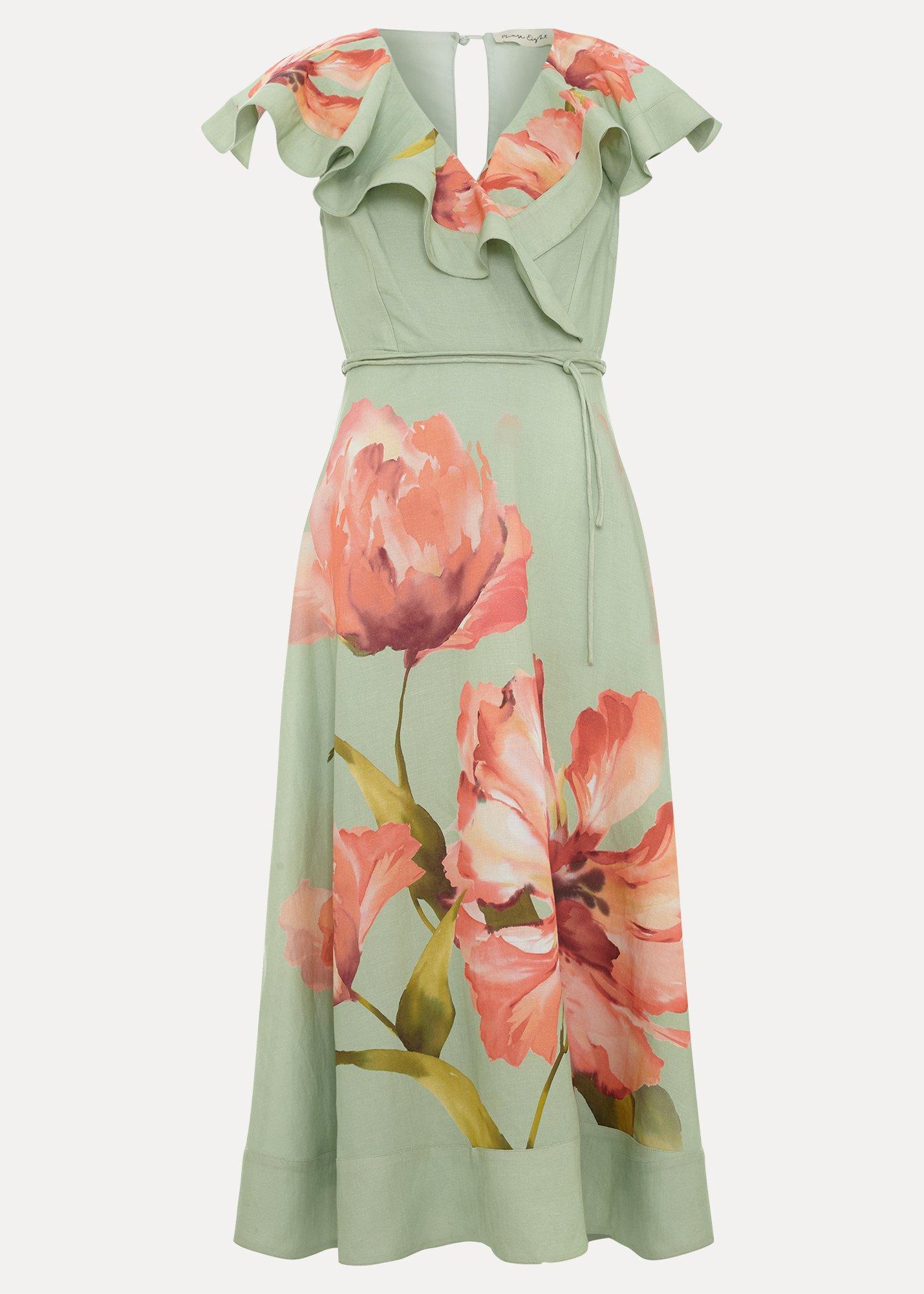 Matilda Green Floral Midi Dress