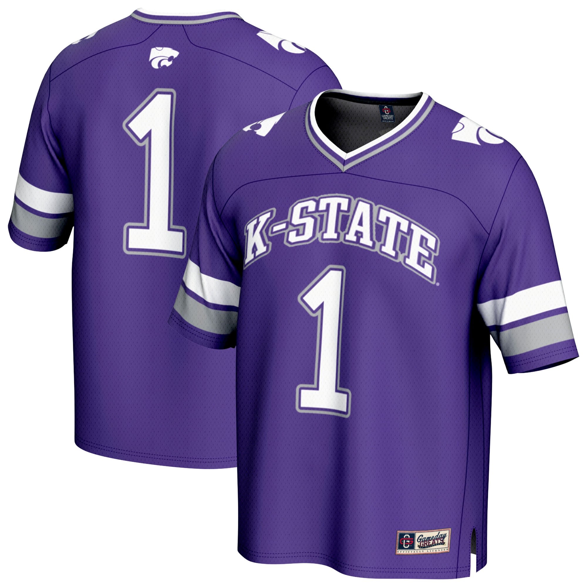 Youth #1 Purple Kansas State Wildcats Lightweight Collegiate Football Fashion Jersey