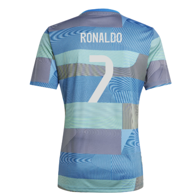 High-Quality 2025-2026 Real Madrid Pre-Match Shirt (Blue) (Ronaldo 7)