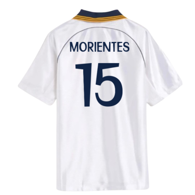 Exceptional 1998-2000 Real Madrid Reissue Home Kit (morientes 15)