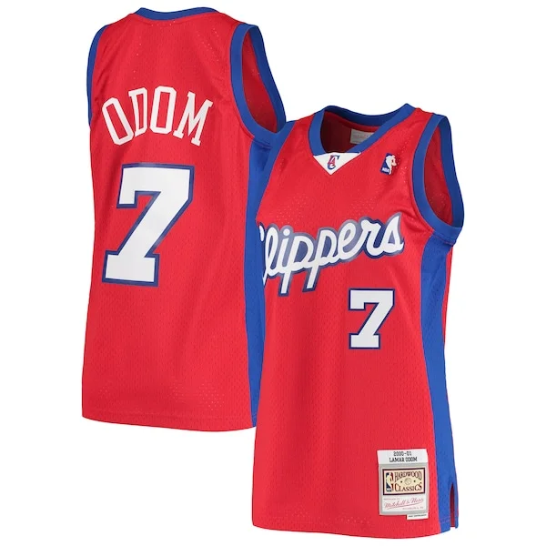 Official Lamar Odom LAC Basketball Jersey - Red - Licensed Product