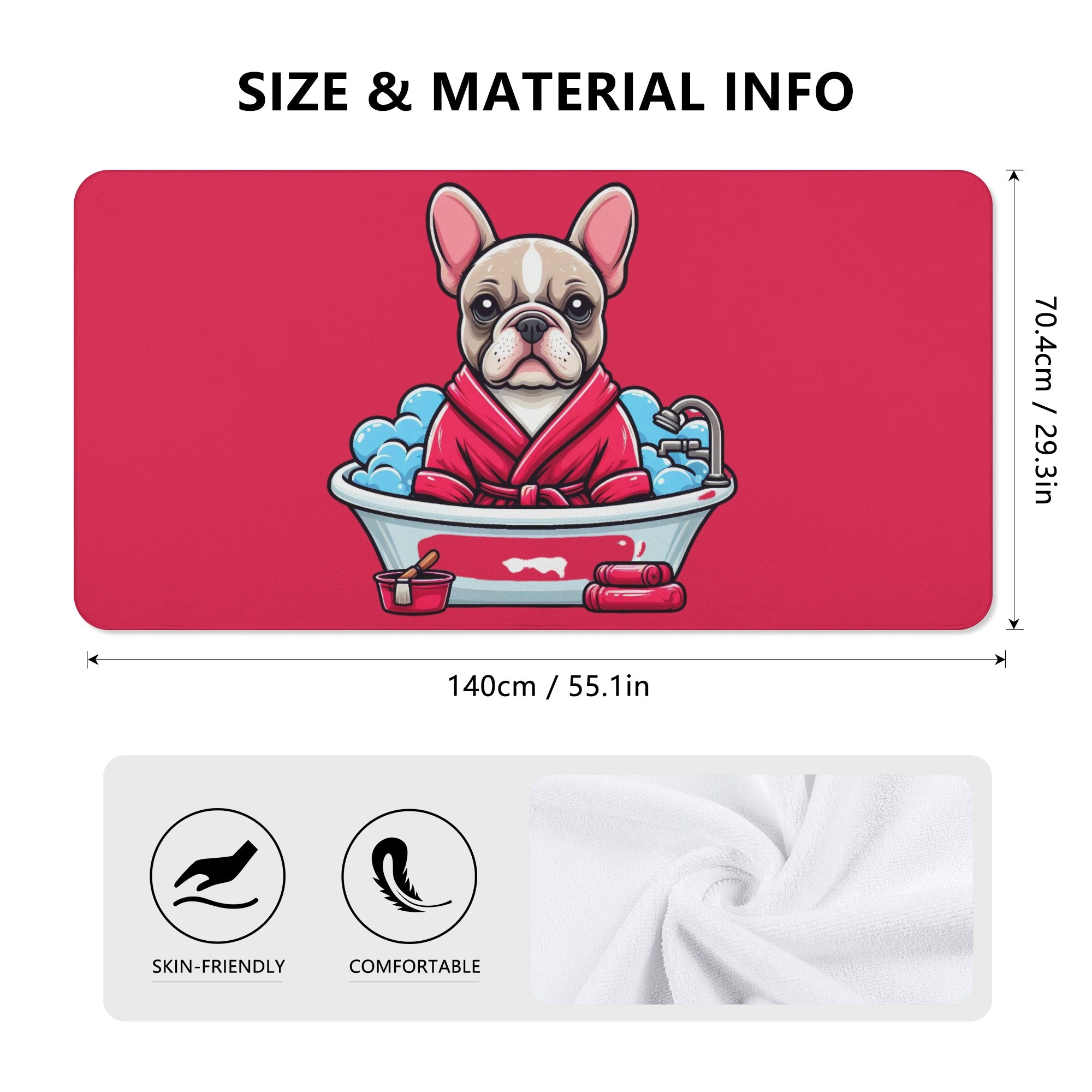 French Bulldog Lily Bath Towel Cute Frenchie Essential