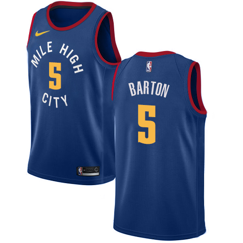 Blue Nike Denver Nuggets #5 Nuggets Jersey - Quick-Dry NBA Fan Apparel