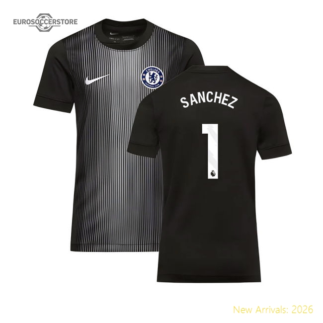 Chelsea 2025-2026 Home Goalkeeper Shirt (Black) - Kids (Sanchez 1)